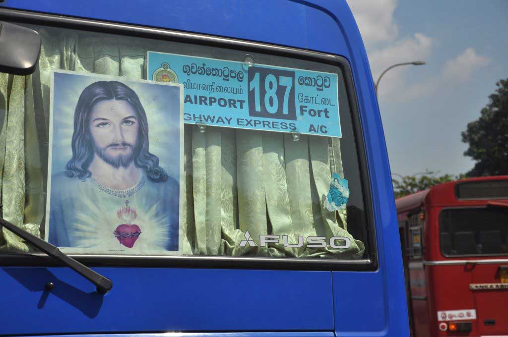 Bus 187 that links the airport to Colombo Fort. 24 hours. 100 LKR