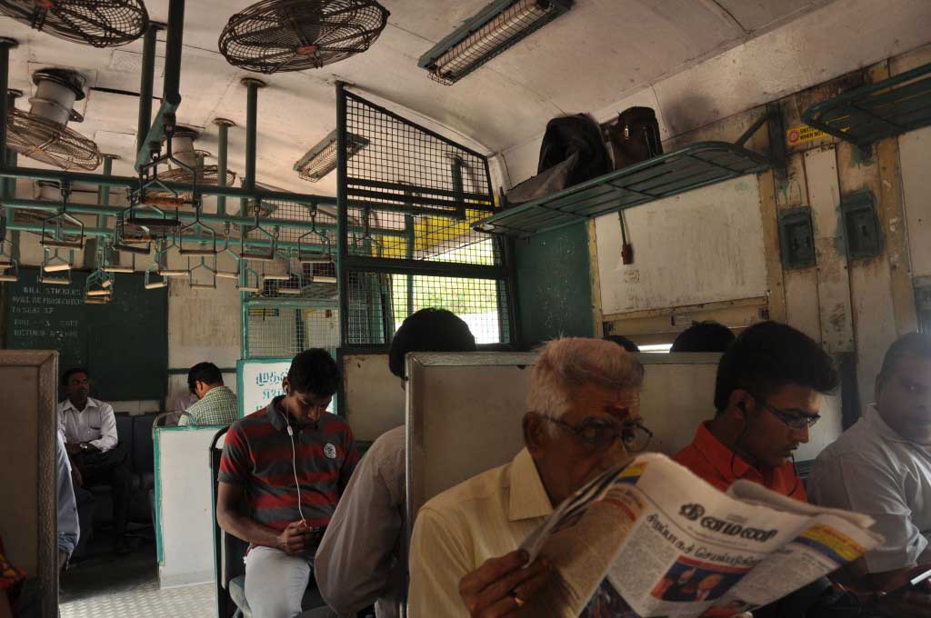 Train from the airport to Chennai-Egmore. Chennai