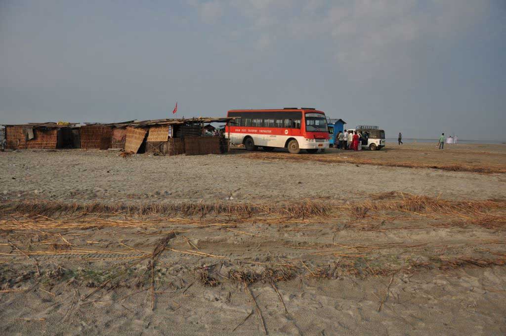 Ferry boat Pier at Majuli Island. Assam