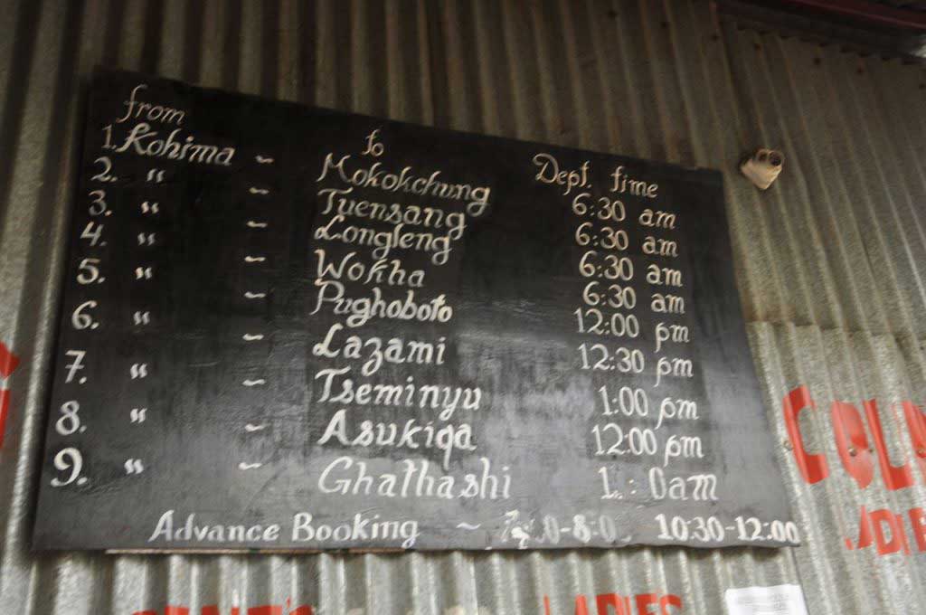 NTC bus schedule from Kohima