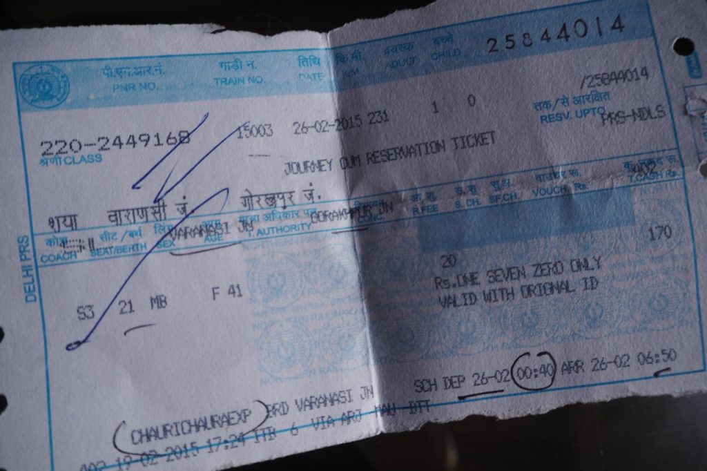 Train ticket from Varanasi to Gorakhpur