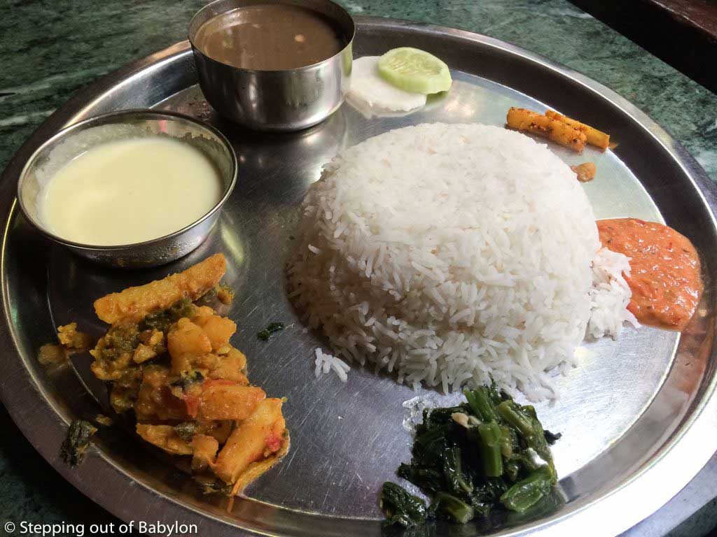 dal bhat from Om Restaurant. Thamel. Kathmandu