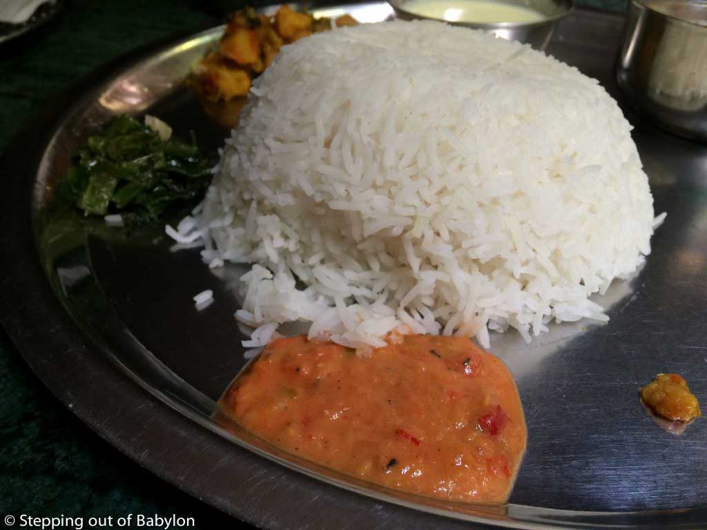 tomato sauce, sower and spicy at Om Restaurant.