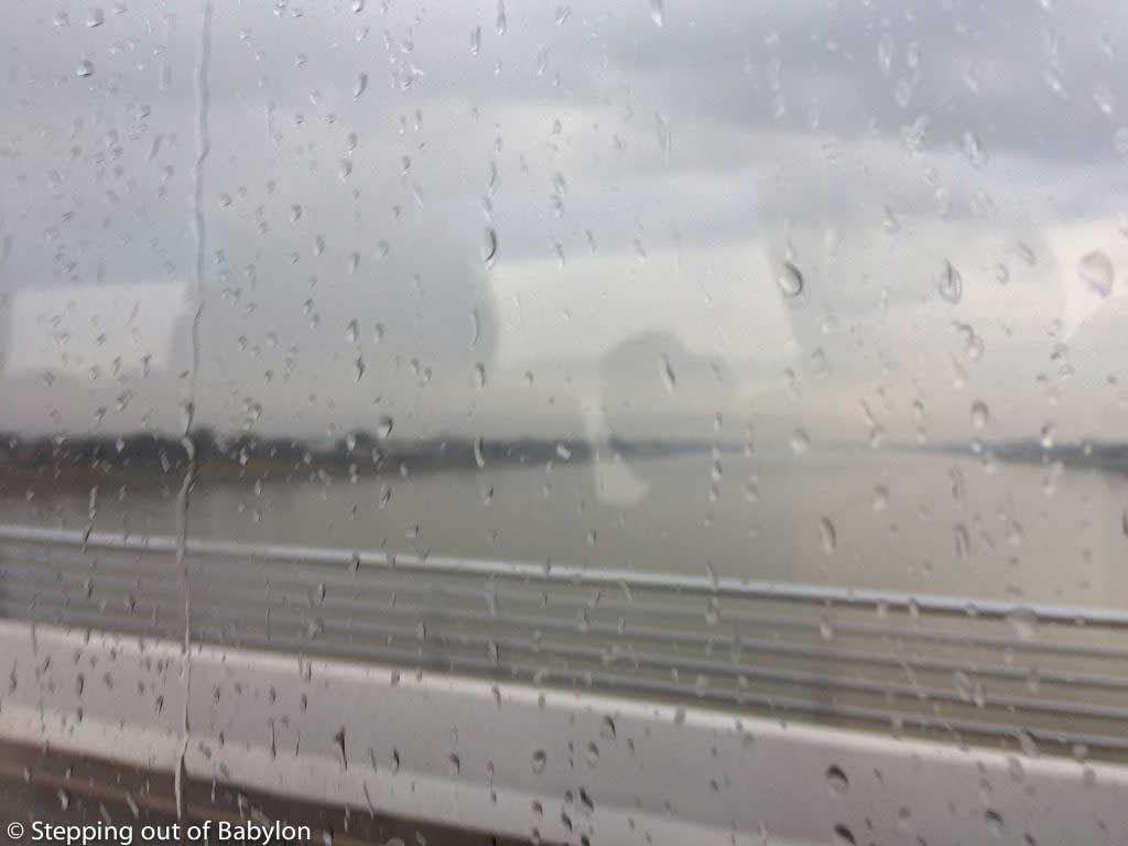 Crossing the Thai-Lao friendship bridge