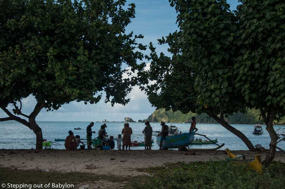 Kuta beach where fishing is still part of the daily life, despite the increasing number of tourists that daily arrive to this small village, looking for good waves to surf. Kuta, Lombok