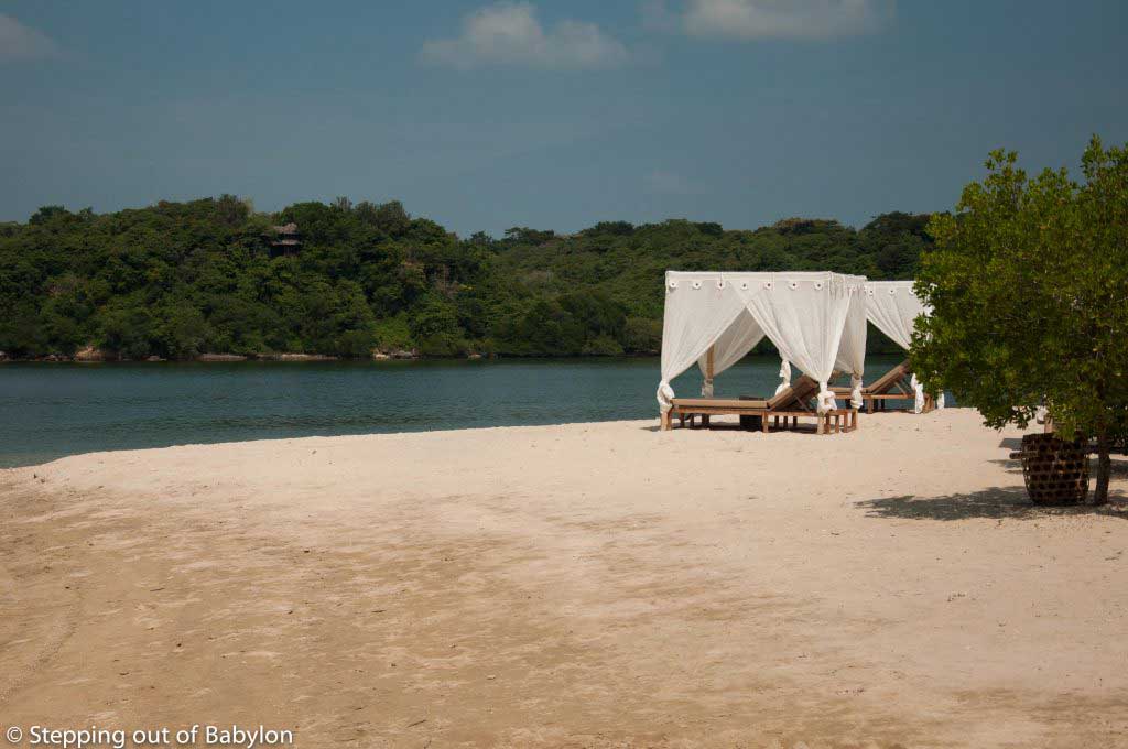Banyuwedang Bay... white sand and nature... just this almost empty resort breaks the perfection of the place