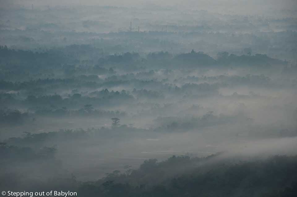 sunrise from Sukmojoyo hill, nearby Borobudur