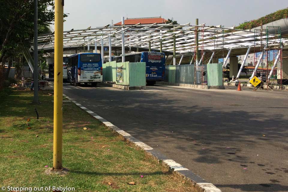 Bus stop at Jakarta internationa airport