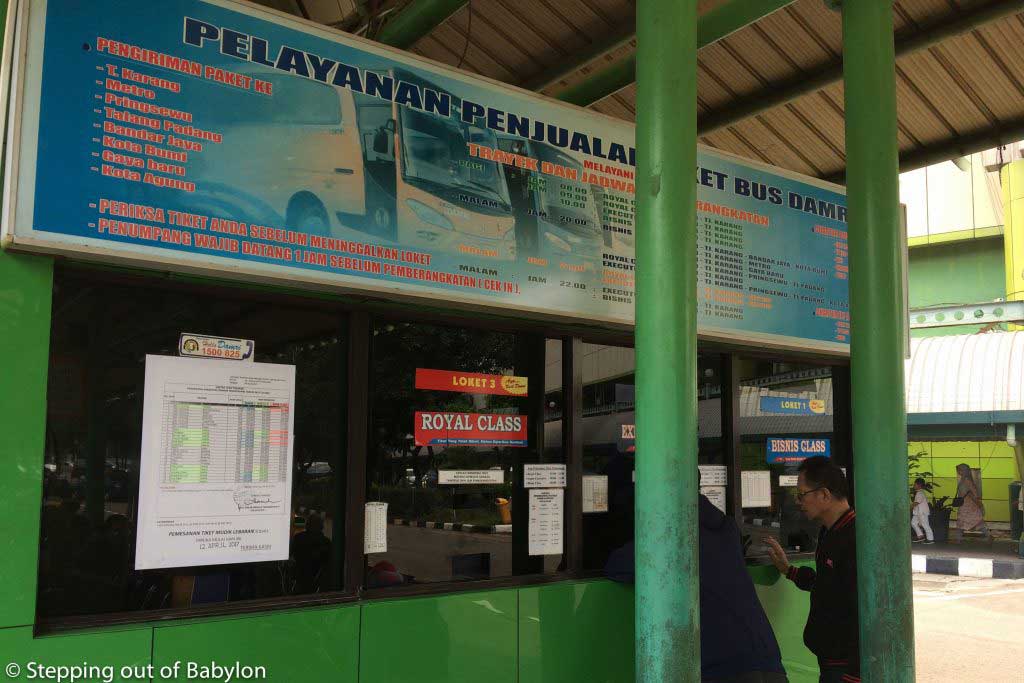 Ticket counter of DAMRI buses at Gambir Terminal