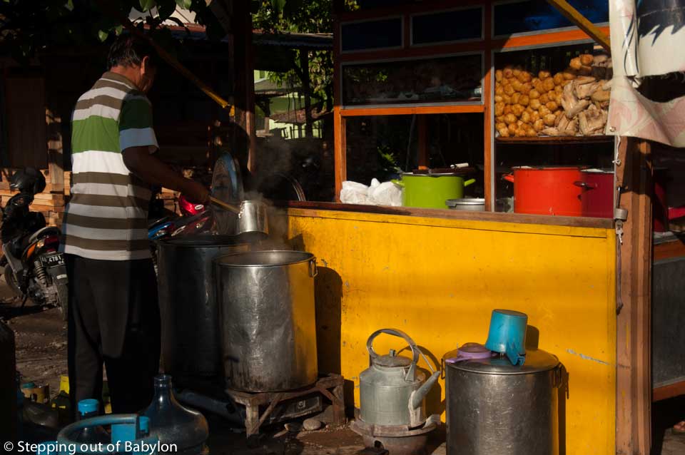 Bakso Soup in one of the quiete streets of Kraton. y+Yogyakarta
