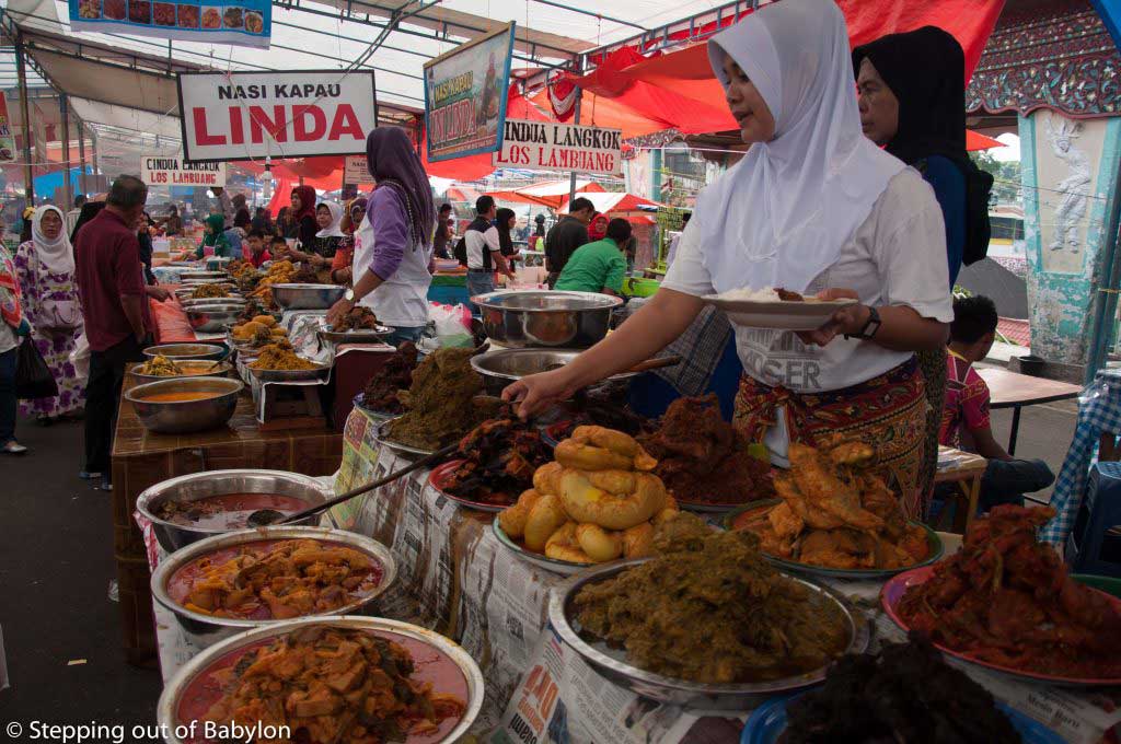 Nasi Kapau at Ramadan Food Market at Bukittinggi