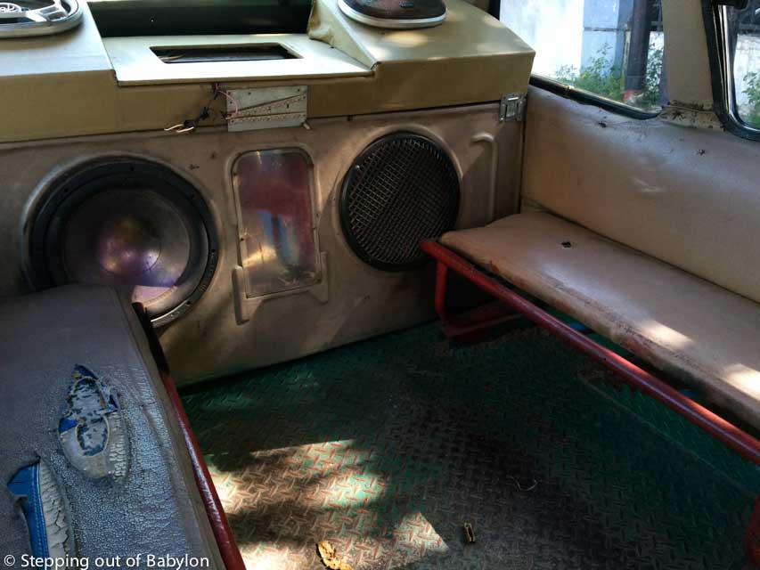 Sometimes these angkots are very old, dirty and in bad conditions, but nothing looks to affect the sound system, which sometimes is the only thing that is not decrepit.