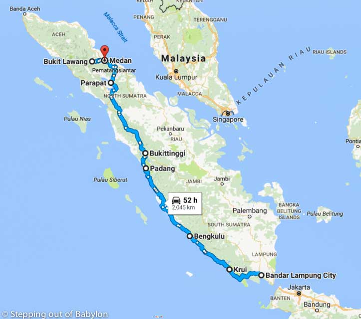 MAP_Bandar Lampung City, Lampung, Indonesia to Medan - Google Maps-1-2