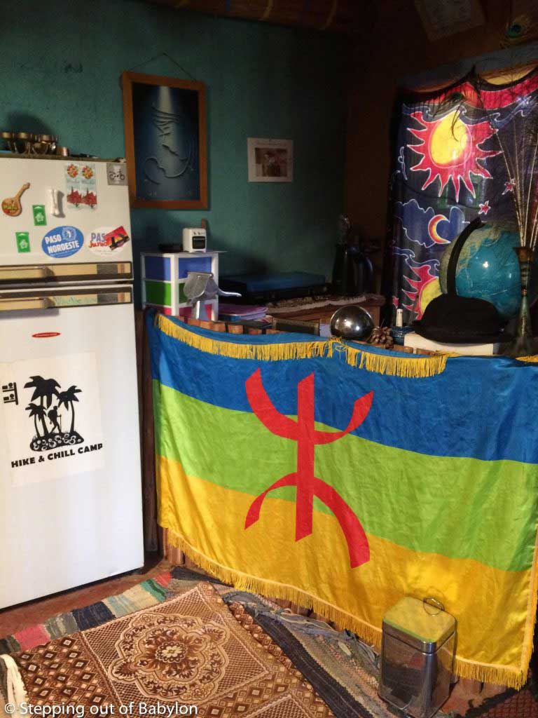 Hike and Chill Hostel in Tinghir with the Berber flag